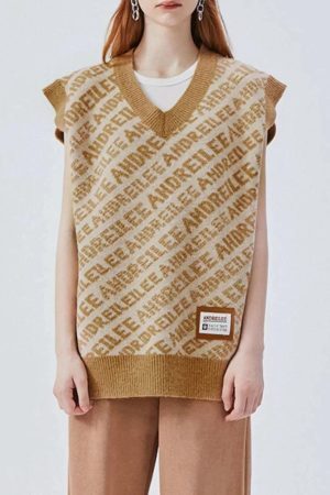 Concert Outfit Letters Graphic Sweater Vests