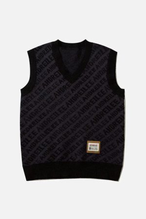 Concert Outfit Letters Graphic Sweater Vests