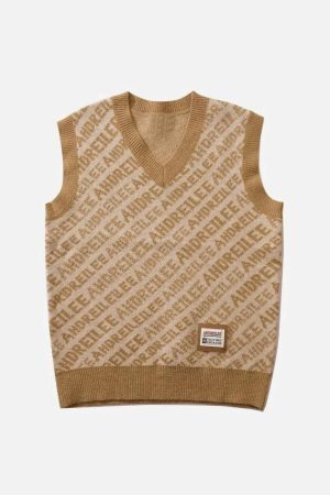 Concert Outfit Letters Graphic Sweater Vests