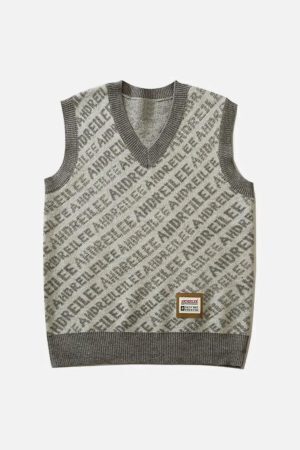 Concert Outfit Letters Graphic Sweater Vests