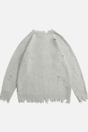 Concert Outfit Letters Ripped Hole Sweater