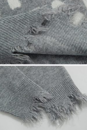 Concert Outfit Letters Ripped Hole Sweater