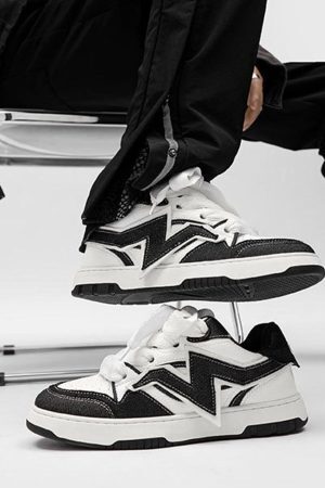 Concert Outfit Lightning Collision Color Splicing Board Shoes