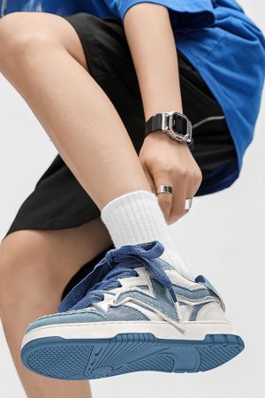 Concert Outfit Lightning Collision Color Splicing Board Shoes