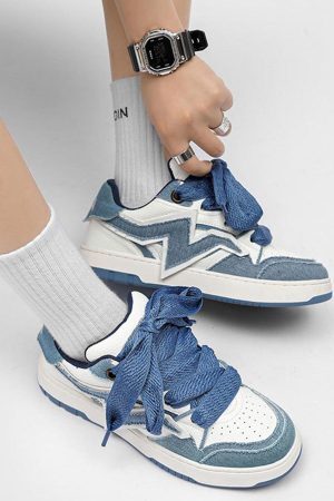 Concert Outfit Lightning Collision Color Splicing Board Shoes