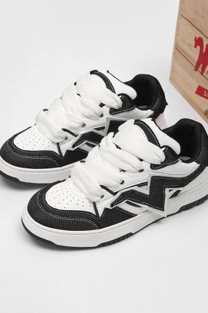 Concert Outfit Lightning Collision Color Splicing Board Shoes