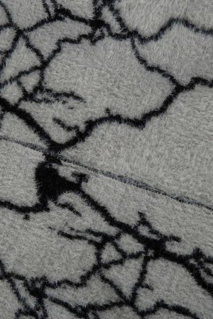 Concert Outfit Lightning Graphic Imitation Mink Fur Zip Up Sweater