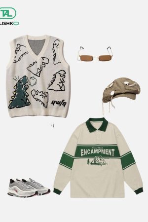 Concert Outfit Little Dinosaur Graphic Sweater Vest