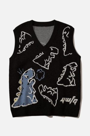 Concert Outfit Little Dinosaur Graphic Sweater Vest