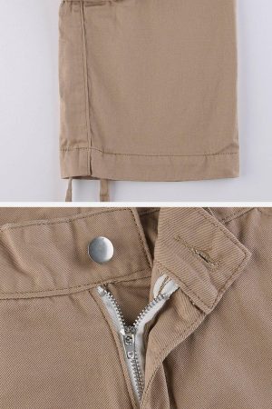 Concert Outfit Long Ribbon Low Waist Cargo Pants