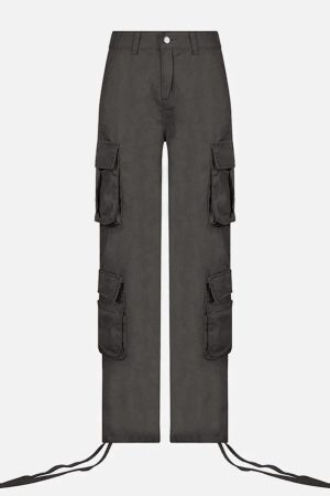 Concert Outfit Long Ribbon Low Waist Cargo Pants