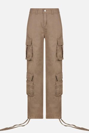 Concert Outfit Long Ribbon Low Waist Cargo Pants