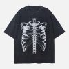 Concert Outfit Loose Retro Ribbed Print Washed T-Shirt