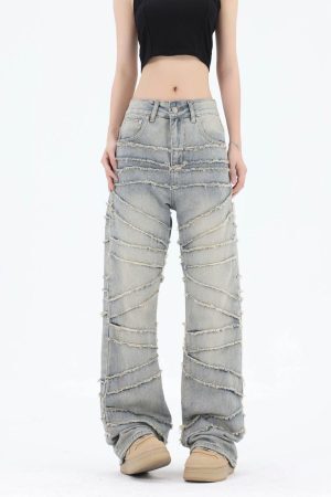 Concert Outfit Loose Wide Leg Cat Whisker Jeans