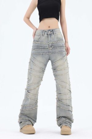 Concert Outfit Loose Wide Leg Cat Whisker Jeans