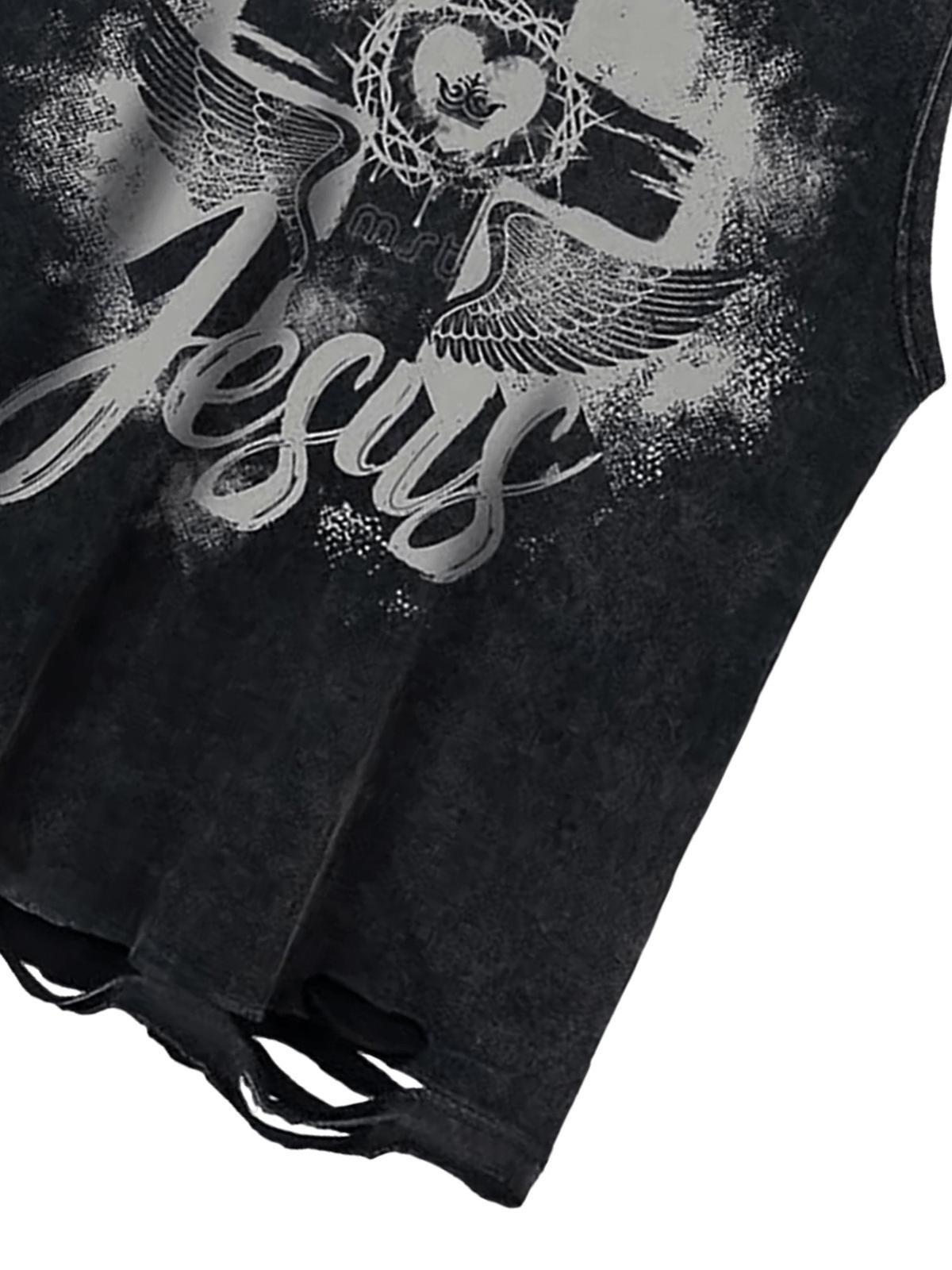 Concert Outfit Love Cross Street Rap Sleeveless Vest Concert Outfit Love Cross Street Rap Sleeveless Vest