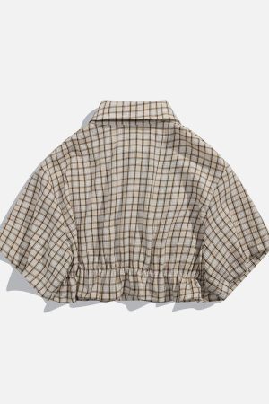 Concert Outfit Love Embroidered Plaid Tee