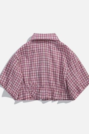 Concert Outfit Love Embroidered Plaid Tee