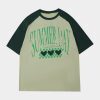 Concert Outfit Love Heart Print Patchwork Tee