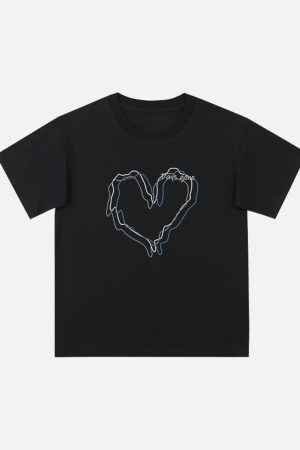 Concert Outfit Love Lines Print Tee