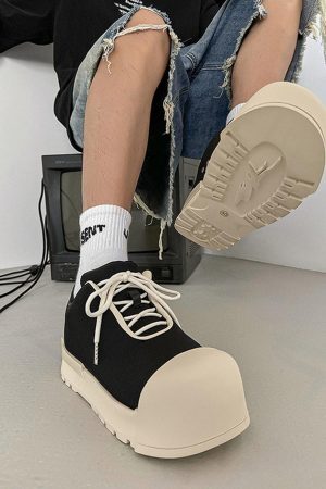 Concert Outfit Low Top Canvas Platform Sneakers