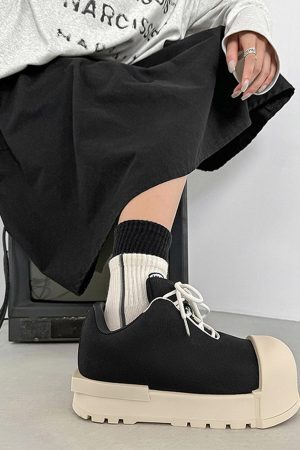 Concert Outfit Low Top Canvas Platform Sneakers