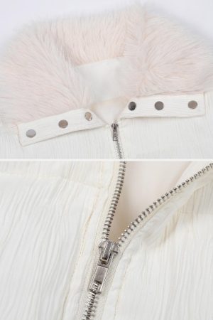 Concert Outfit Luxe Collar Puffer Coat