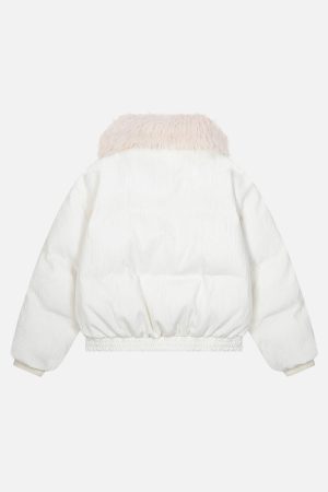 Concert Outfit Luxe Collar Puffer Coat