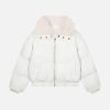 Concert Outfit Luxe Collar Puffer Coat