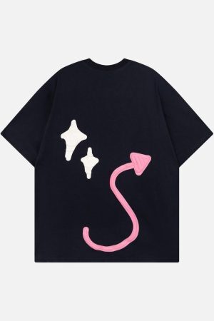 Concert Outfit Made Retro Skull Letter Foam T-Shirt
