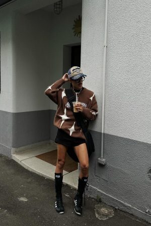 Concert Outfit Maillard Star Tassel Ripped Sweater