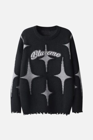 Concert Outfit Maillard Star Tassel Ripped Sweater