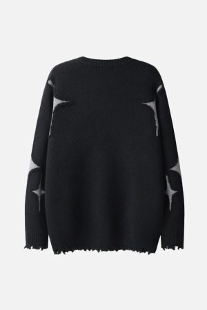 Concert Outfit Maillard Star Tassel Ripped Sweater