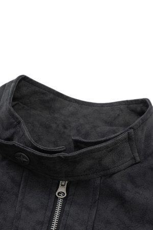 Concert Outfit Matte PU Moto Leather Jacket