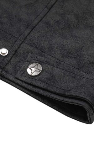 Concert Outfit Matte PU Moto Leather Jacket
