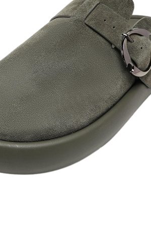 Concert Outfit Matte Suede Handmade Closed Toe Half-Slip Birkenstock Shoes