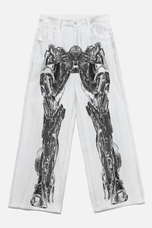 Concert Outfit Mecha Print Jeans