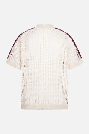 Concert Outfit Mesh Zip-Up Sports Jersey Short Sleeve Shirt