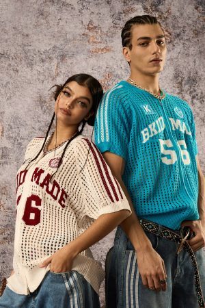 Concert Outfit Mesh Zip-Up Sports Jersey Short Sleeve Shirt