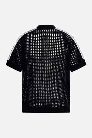 Concert Outfit Mesh Zip-Up Sports Jersey Short Sleeve Shirt