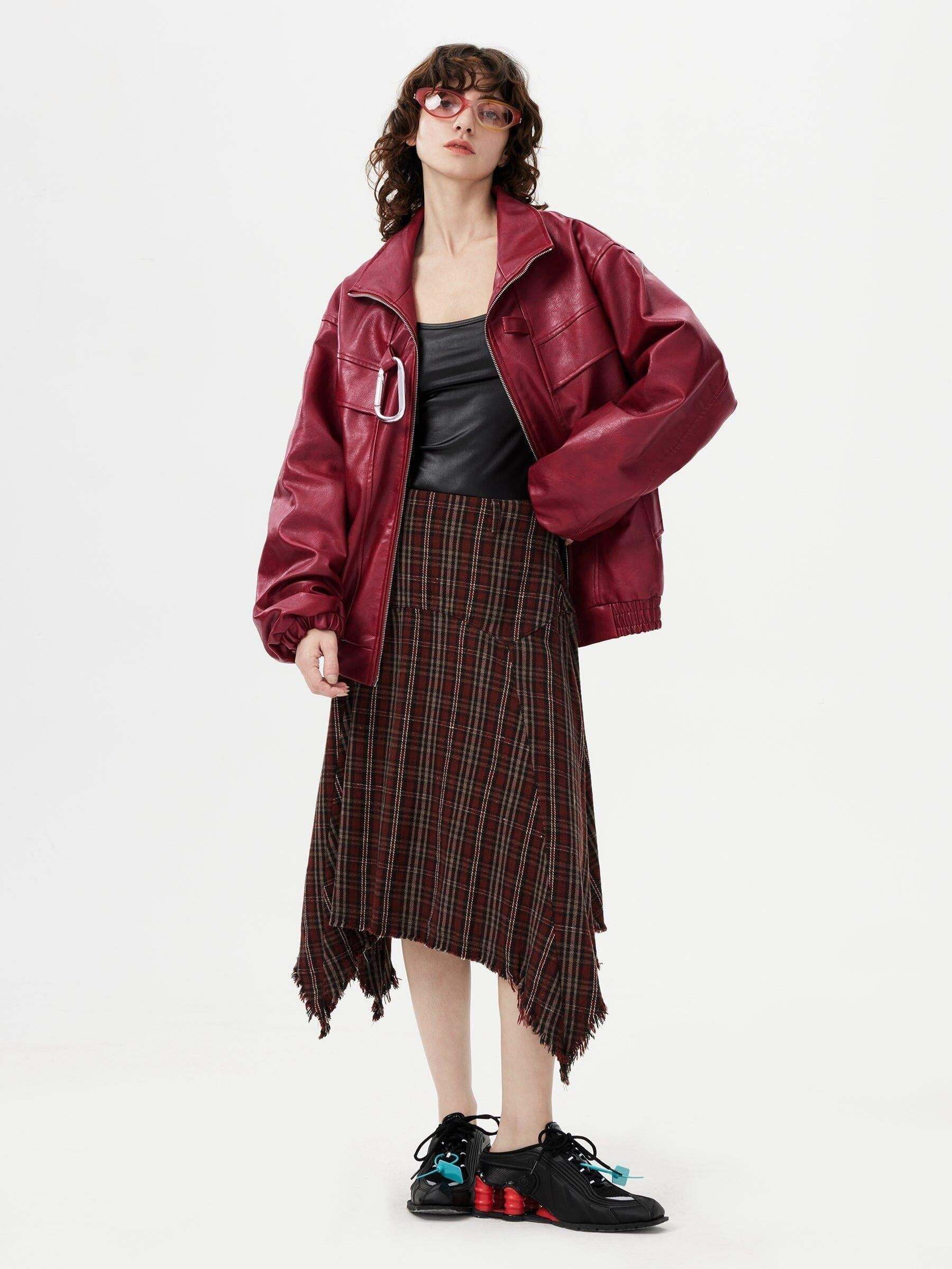 Concert Outfit Metal Buckle Faux Leather Jacket Concert Outfit Metal Buckle Faux Leather Jacket