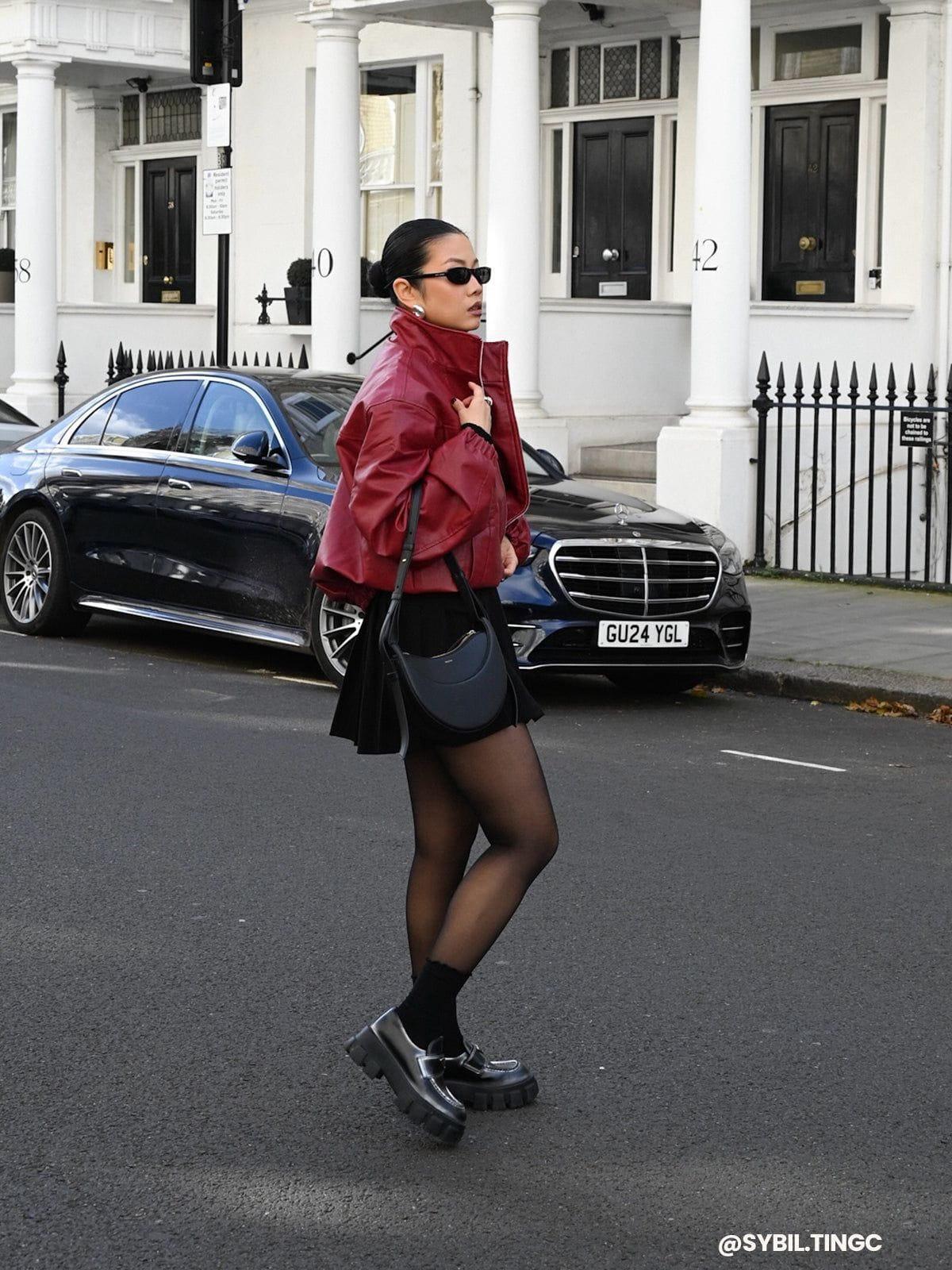 Concert Outfit Metal Buckle Faux Leather Jacket Concert Outfit Metal Buckle Faux Leather Jacket