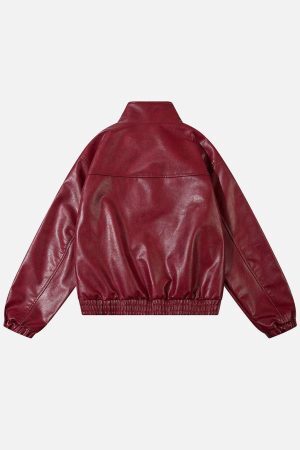 Concert Outfit Metal Buckle Faux Leather Jacket