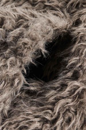 Concert Outfit Metal leather button Faux Fur Jacket