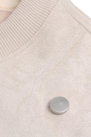 Concert Outfit Metallic Print Suede Crew Neck T-Shirt