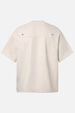 Concert Outfit Metallic Print Suede Crew Neck T-Shirt