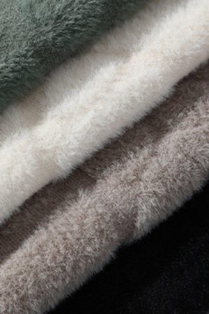 Concert Outfit Mink Fleece Solid Warm Sweater