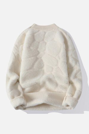 Concert Outfit Mink Fleece Solid Warm Sweater