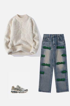 Concert Outfit Mink Fleece Solid Warm Sweater