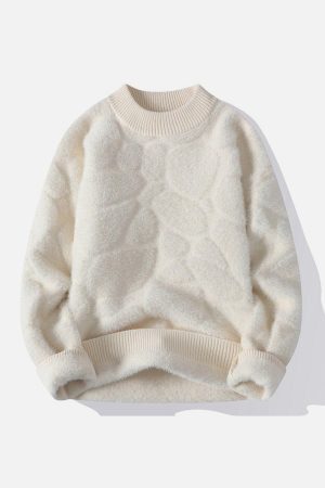 Concert Outfit Mink Fleece Solid Warm Sweater